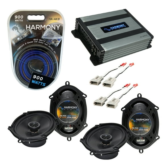 Ford Mustang 1994-1998 Factory Speaker Upgrade Harmony (2) R68 & HA-A400.4 Amp