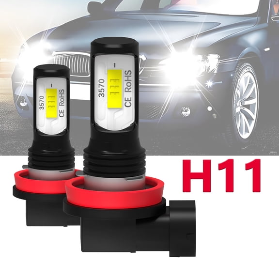 For Ford Mustang 2005-2012,H11/H8/H16 LED Fog Light Bulbs, 6000 Lumens 6500K Cool White Light, 300% Brightness, CSP LED Chips Fog Lamps Replacement for Cars, Play and Plug (Pack of 2)