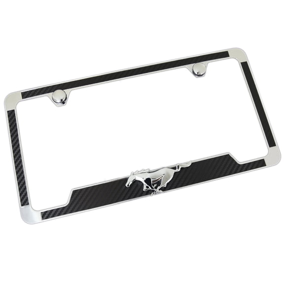 Ford Mustang 3D Pony Emblem License Plate Frame (Black)
