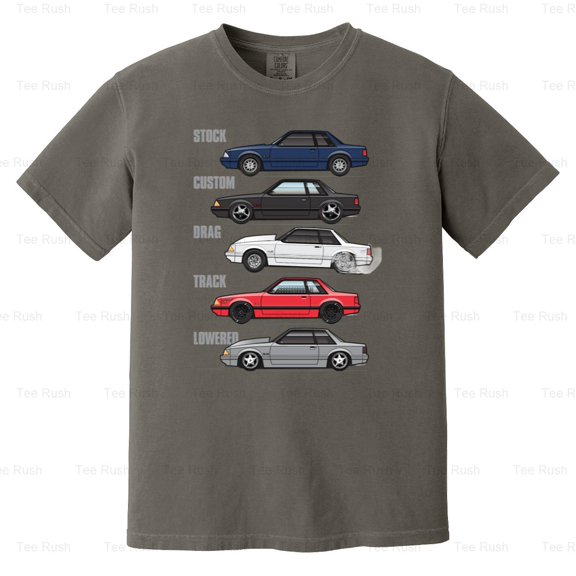 Ford Mustang 5.0 Stance Classic Car Auto Tuning Lowered Fitment, Comfort Color T-Shirt Unisex, up to 4XL