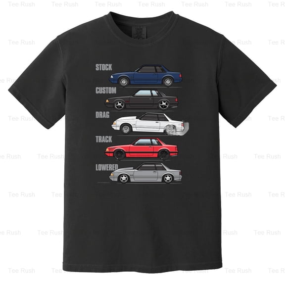Ford Mustang 5.0 Stance Classic Car Auto Tuning Lowered Fitment, Comfort Color T-Shirt Unisex, up to 4XL