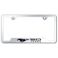 thumbnail image 1 of Ford Mustang 50 Years Laser Etched Logo Cut-Out License Plate Frame (Chrome), 1 of 3
