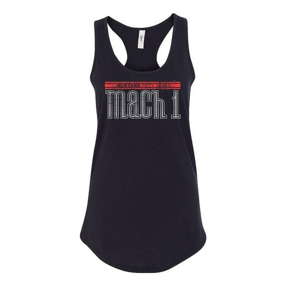Ford Mustang 50 Years Mustang Mach 1 Women's Athletic Racerback Tank Top-Black-small