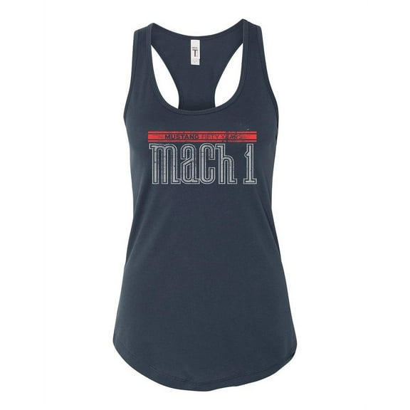 Ford Mustang 50 Years Mustang Mach 1 Women's Athletic Racerback Tank Top-Indigo-medium