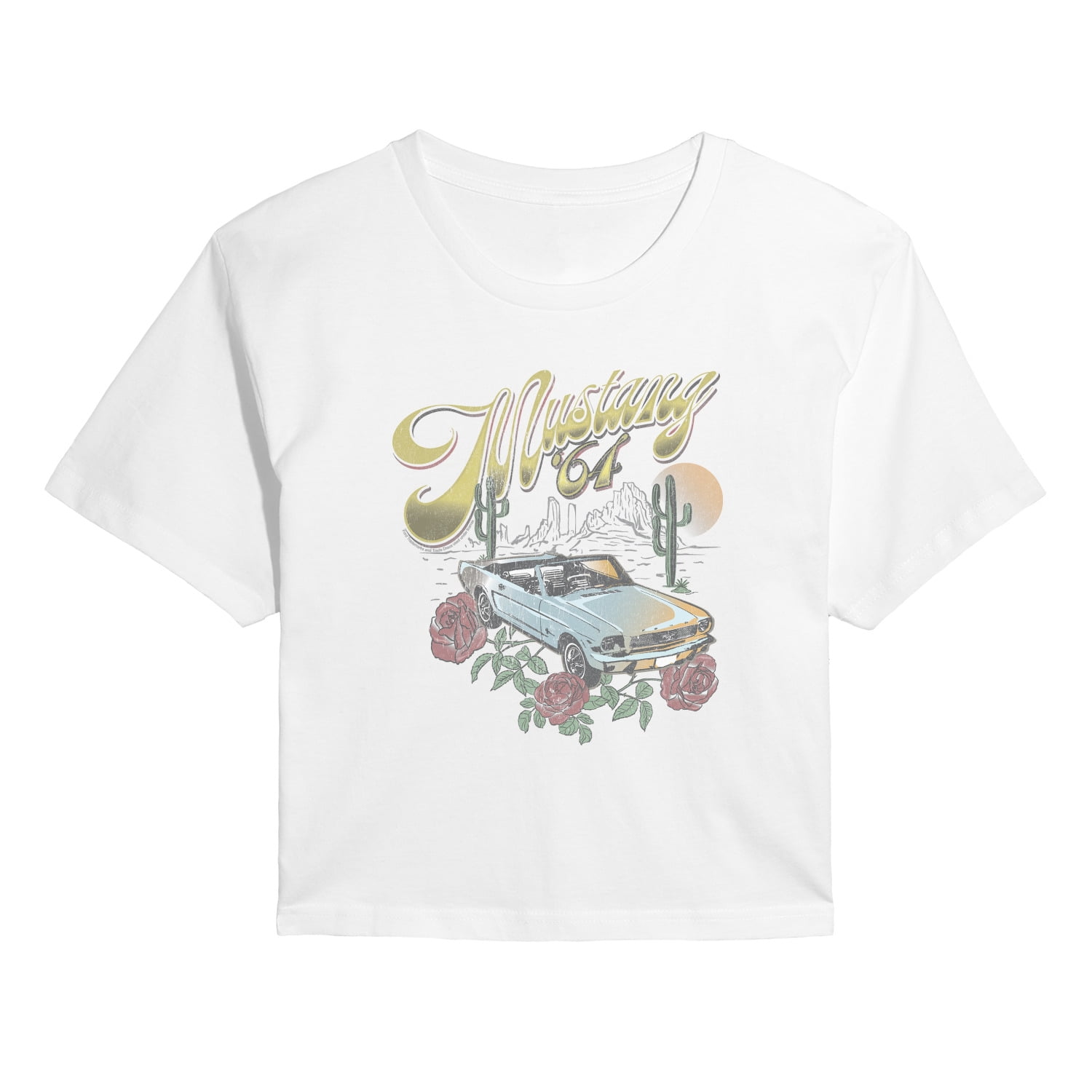 Ford - Mustang 64 - Juniors Cropped Graphic T-Shirt