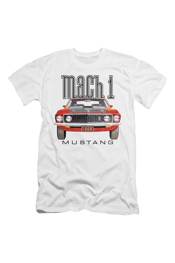 Ford Mustang 69 Mach 1 HBO S/S Adult 30/1 T-Shirt White