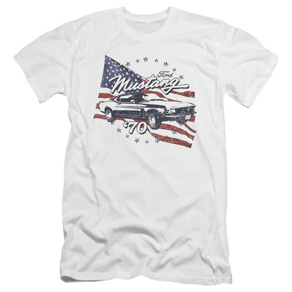 Ford Mustang 70 Mustang S/S Adult 30/1 T-Shirt White
