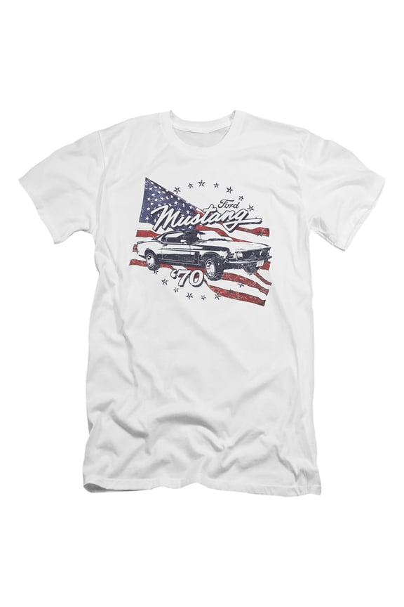Ford Mustang 70 Mustang S/S Adult 30/1 T-Shirt White