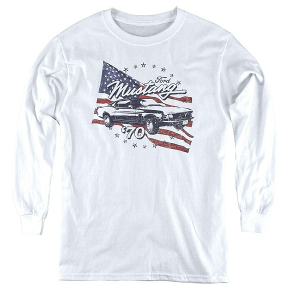 Ford Mustang 70 Mustang Youth Long Sleeve T-Shirt White