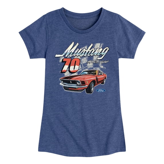 Ford - Mustang 70 Girls' Fitted Short Sleeve Graphic T-Shirt