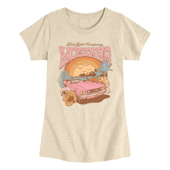 Ford - Mustang Beach - Youth Girls Fitted Short Sleeve T-Shirt