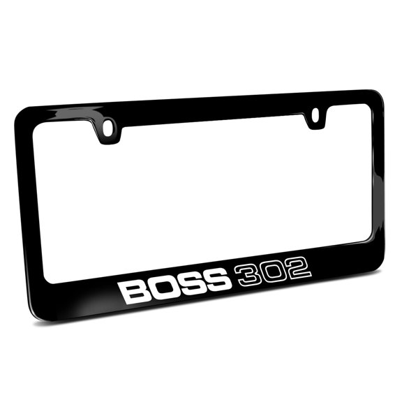 Ford Mustang Boss 302 Black Metal License Plate Frame