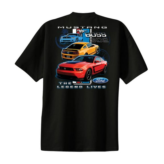 Ford Mustang Boss 302 Legend Lives Design Ford Motors Car Enthusiast Racing Performance Tough Hotrod Race-Black-Large