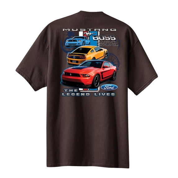 Ford Mustang Boss 302 Legend Lives Design Ford Motors Car Enthusiast Racing Performance Tough Hotrod Race-Brown-XL