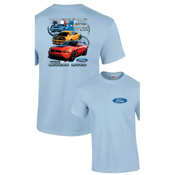 Ford Mustang Boss 302 Legend Lives Design Ford Motors Car Enthusiast Racing Performance Tough Hotrod Race-Lightblue-XL