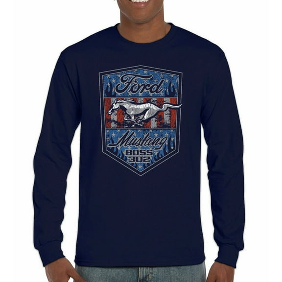 Ford Mustang Boss 302 Long Sleeve T-shirt American Muscle Car Fan Performance Racing Road Runner V8 1969 2012