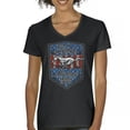 thumbnail image 1 of Ford Mustang Boss 302 Women's V-Neck T-shirt American Muscle Car Fan Performance Racing Road Runner V8 1969 2012 Tee, 1 of 7