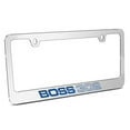 thumbnail image 1 of Ford Mustang Boss 302 in Blue 3D Embossed Letters on Mirror Chrome Metal License Plate Frame, 1 of 8
