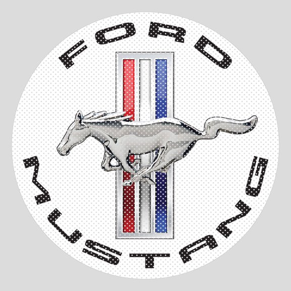Ford Mustang Circle Logo Perforated Unobstructed View 18" Vinyl Window Film Adhesive Wrap Graphic Decal