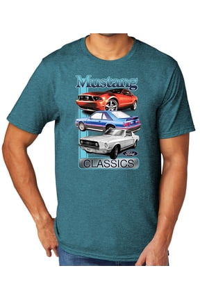 Ford Mustang Classics Men's TriBlend Tee Shirt, Medium Vivid Teal Heather