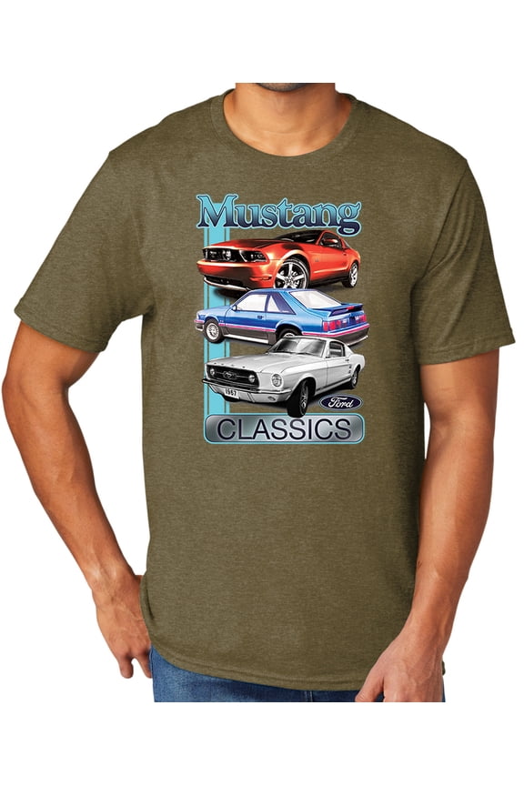 Ford Mustang Classics Men's TriBlend Tee Shirt, XL Coyote Brown