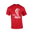 thumbnail image 1 of Ford Mustang Cobra White Silhouette Ford Motors Classic Ford Logo Racing Performance Race Hotrod Antique Muscle Car Tee-Red-Small, 1 of 4