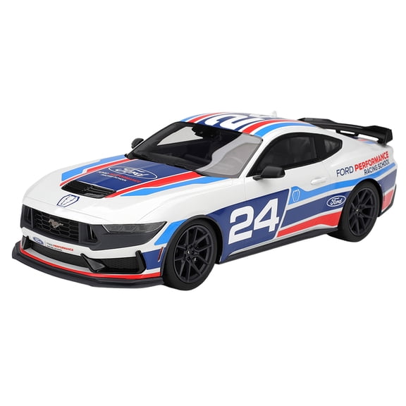 Ford Mustang Dark Horse #24 "Ford Performance Racing School" White with Graphics 1/18 Model Car by Top Speed