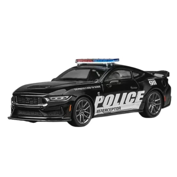 Ford Mustang Dark Horse "Police Interceptor" Black 1/64 Diecast Model Car by CM Models