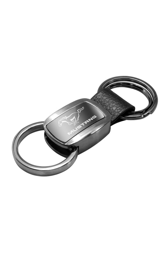 Ford Mustang Double Valet Key Chain (Gun Metal)