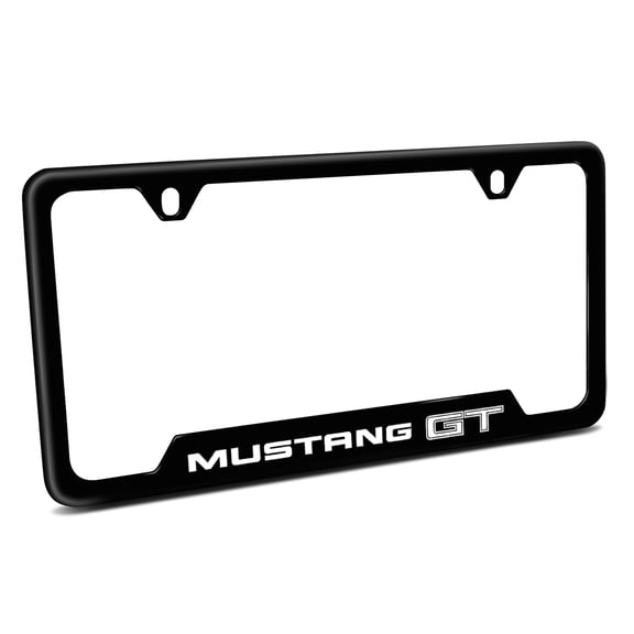 Ford Mustang GT Black ABS Plastic Open Corners License Plate Frame