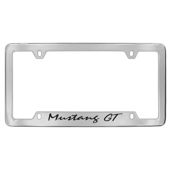 Ford Mustang GT Chrome Plated Metal Bottom Engraved License Plate Frame Holder