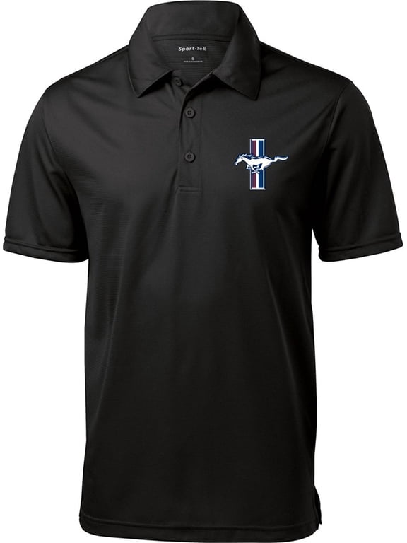 Ford Mustang GT Crest (Pocket Print) Polo Shirt - Black