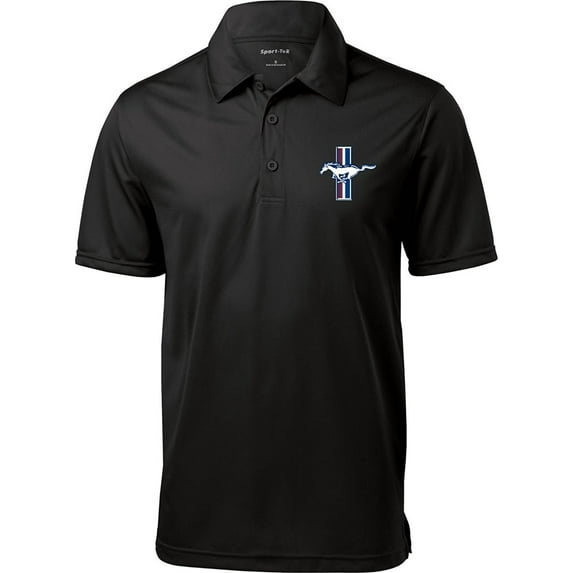 Ford Mustang GT Crest (Pocket Print) Polo Shirt - Black