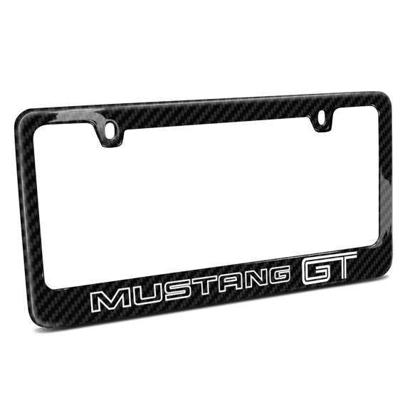 Ford Mustang GT Outline Black Real Carbon Fiber License Plate Frame