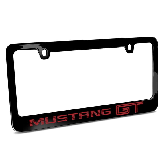 Ford Mustang GT Speed-Line in Red Black Metal License Plate Frame