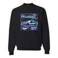 thumbnail image 1 of Ford Mustang GT The Boss Retro Neon Vintage | Mens Cars and Trucks Crewneck Graphic Sweatshirt, Black, Small, 1 of 4