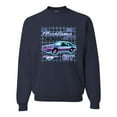 thumbnail image 1 of Ford Mustang GT The Boss Retro Neon Vintage | Mens Cars and Trucks Crewneck Graphic Sweatshirt, Navy, 3XL, 1 of 4