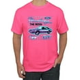 thumbnail image 1 of Ford Mustang GT The Boss Retro Neon Vintage | Mens Cars and Trucks Graphic T-Shirt, Neon Pink, Large, 1 of 4