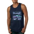 thumbnail image 1 of Ford Mustang GT The Boss Retro Neon Vintage | Mens Cars and Trucks Graphic Tank Top, Navy, Small, 1 of 4