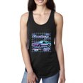 thumbnail image 1 of Ford Mustang GT The Boss Retro Neon Vintage | Womens Cars and Trucks Jersey Racerback Tank Top, Black, Small, 1 of 4