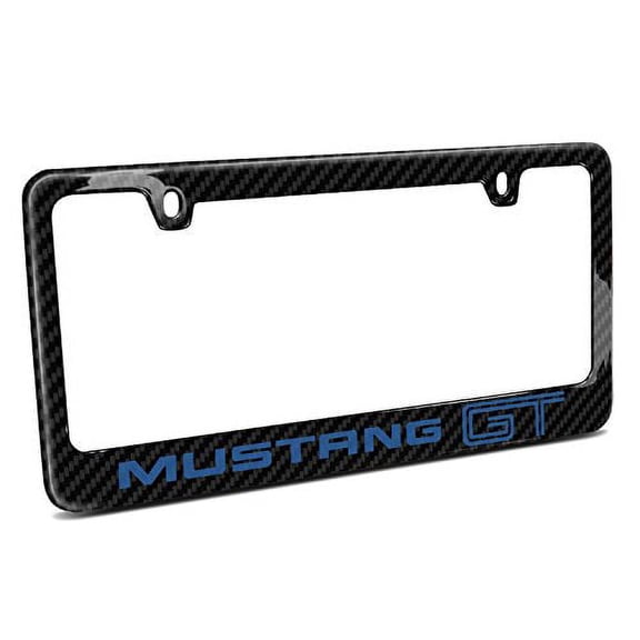 Ford Mustang GT in Blue Black Real 3K Carbon Fiber Glossy Finish License Plate Frame
