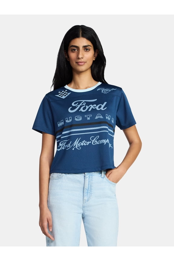 Mustang Women's Graphic Jersey with Short Sleeves, Sizes XXS-XXL