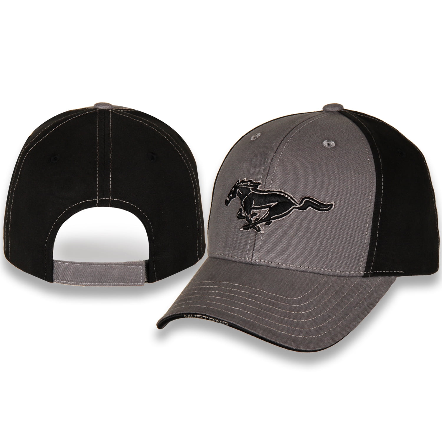 Ford Mustang Gray and Black Sandwich Brim Hat
