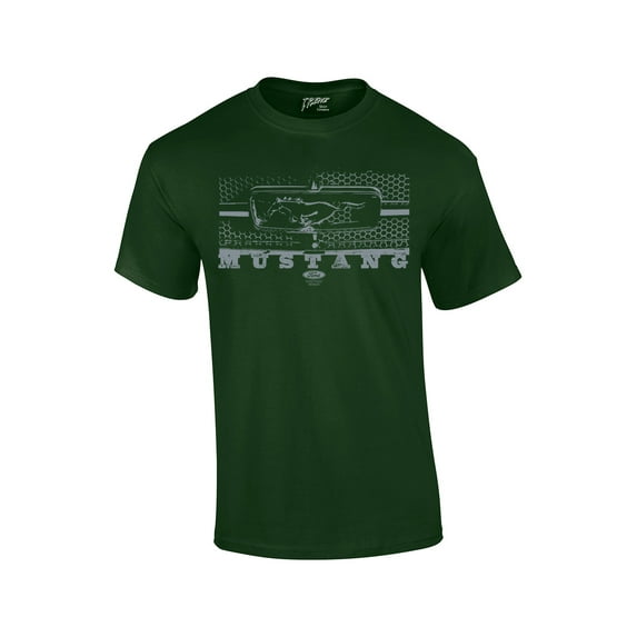 Ford Mustang Grill Legend Honeycomb Grill and Pony Emblem Classic Racing Performance Race Muscle Car T-shirt Emblem Logo-Forest-Sm