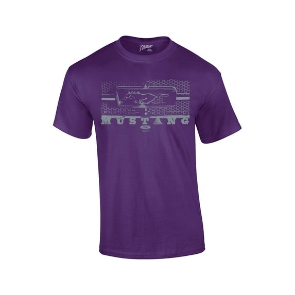 Ford Mustang Grill Legend Honeycomb Grill and Pony Emblem Classic Racing Performance Race Muscle Car T-shirt Emblem Logo-Purple-Sm