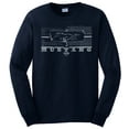 thumbnail image 1 of Ford Mustang Grill Legend Honeycomb Grill and Pony Emblem Classic Racing Performance Race Muscle Car T-shirt Long Sleeve T-shirt-Navy-Large, 1 of 4