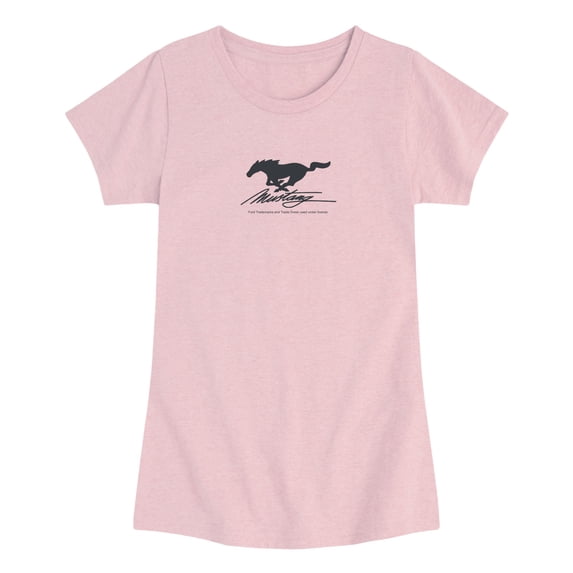 Ford - Mustang Horse Logo Girls' Fitted Short Sleeve Graphic T-Shirt
