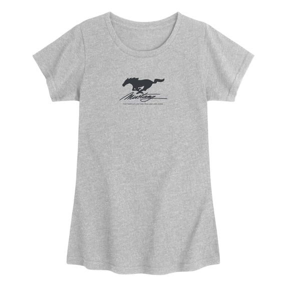 Ford - Mustang Horse Logo Girls' Fitted Short Sleeve Graphic T-Shirt