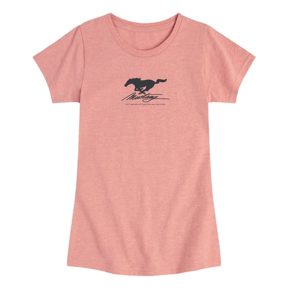 Ford - Mustang Horse Logo Girls' Fitted Short Sleeve Graphic T-Shirt