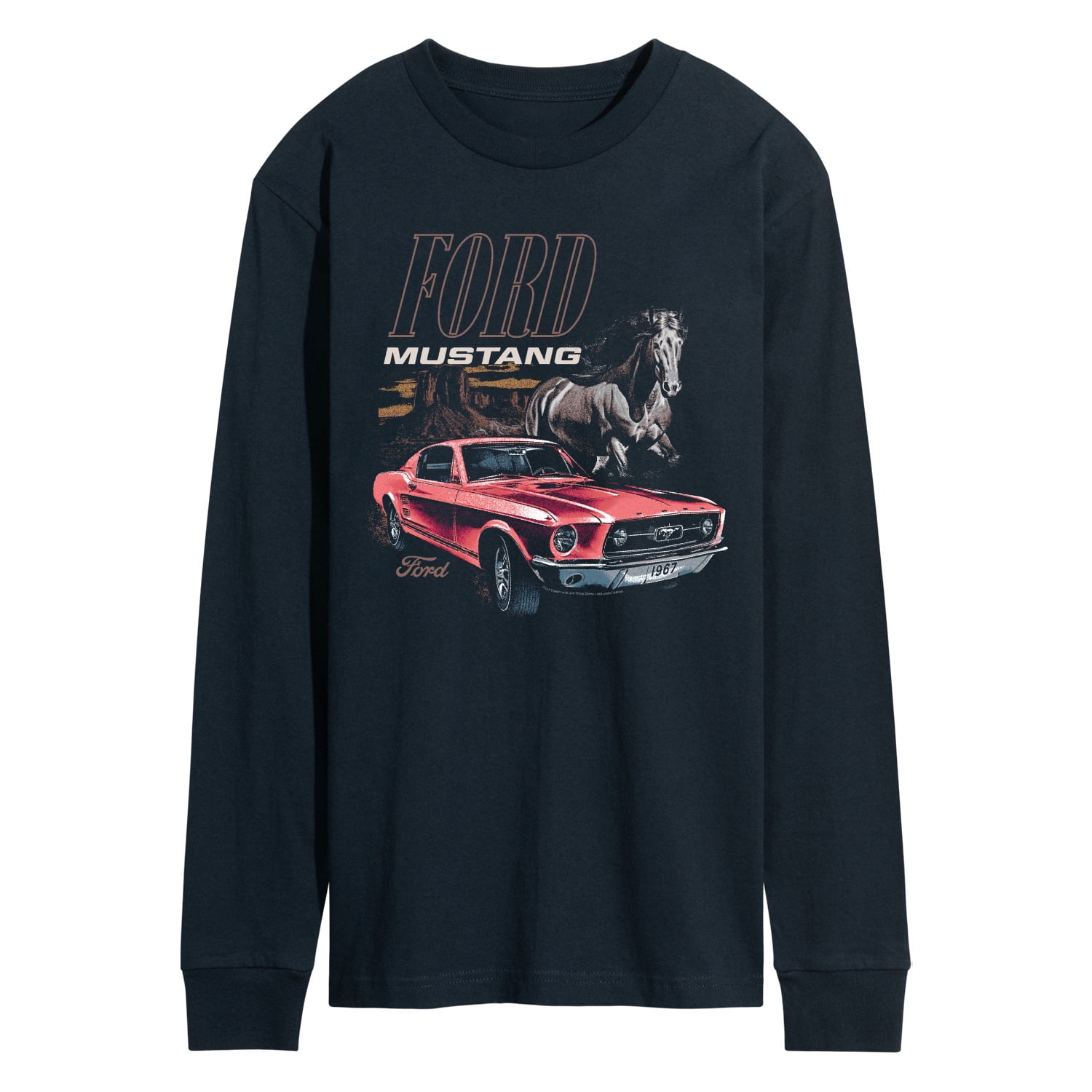 Ford - Mustang Horse - Men's Long Sleeve Graphic T-Shirt